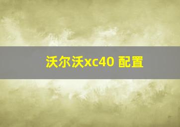 沃尔沃xc40 配置